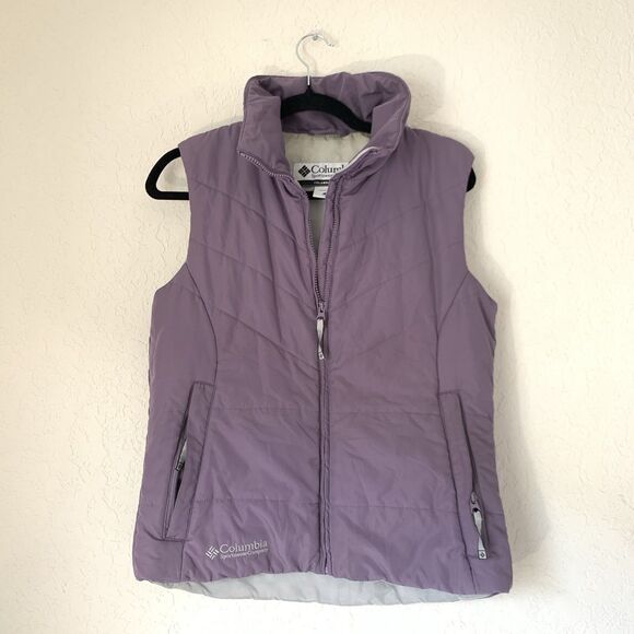 Vintage Columbia Puffer Vest Women S Purple Quilted Zip Activewear Gorpcore Warm - Picture 1 of 11